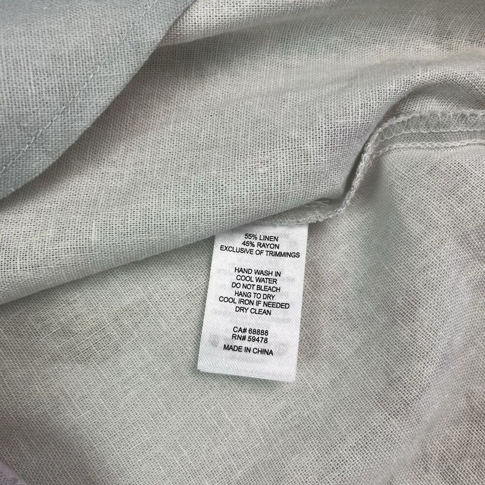 Caroline Constas Linen Blend Floral Maxi Slip Dress Size M Lace Trim Bias Resort - Picture 13 of 13